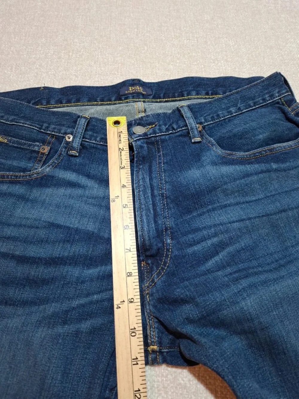 Polo Ralph Lauren Varick Slim Straight Jeans Men 34x30 Stretch Blue Denim